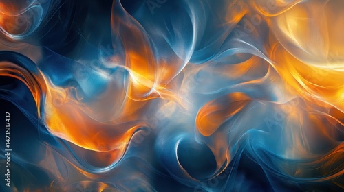 Linen-textured wallpaper with glowing amber Mannerist forms