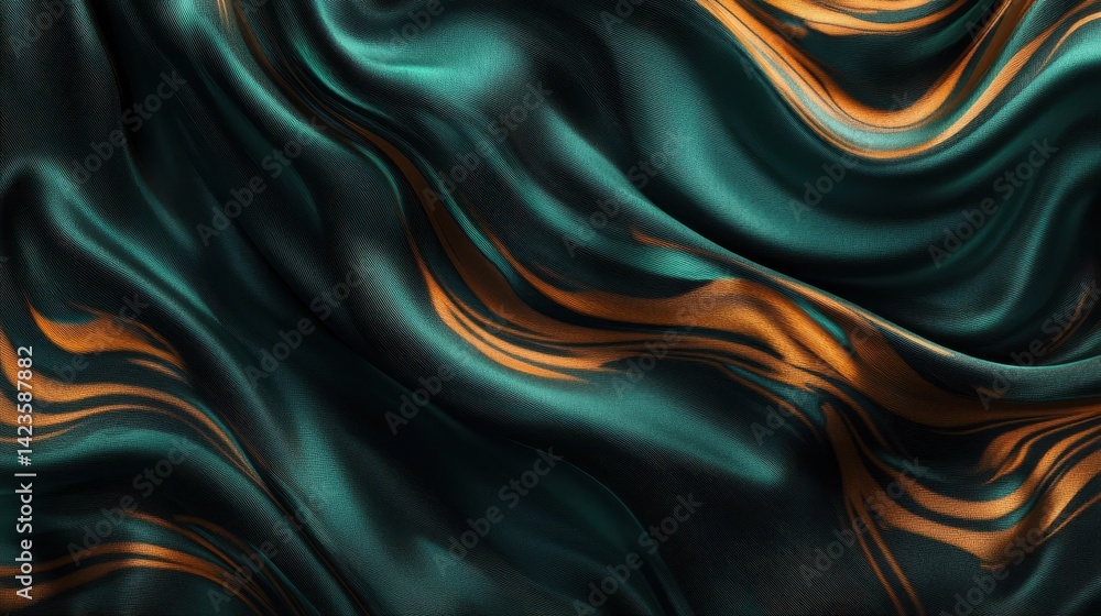 Fototapeta premium Dark silk backdrop with bronze and lavender Mannerist flow