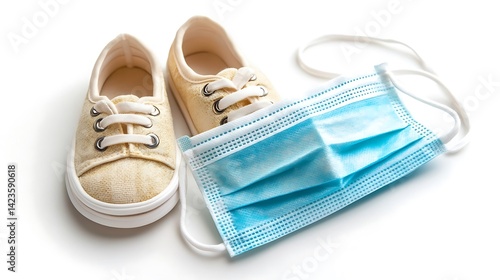 baby shoes on white background