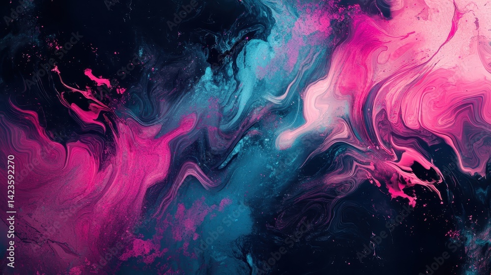 Fototapeta premium Smooth marble background with abstract graffiti splashes