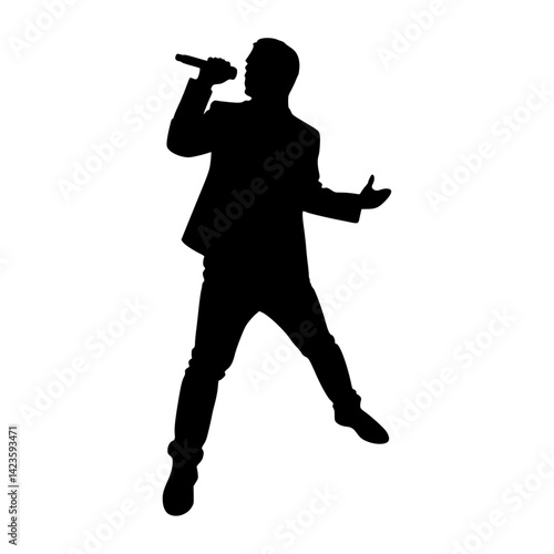Silhouette of singer 