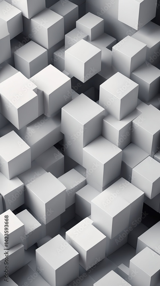 3D Geometric Cube Abstract Background 3D Geometric Cube Abstract Background