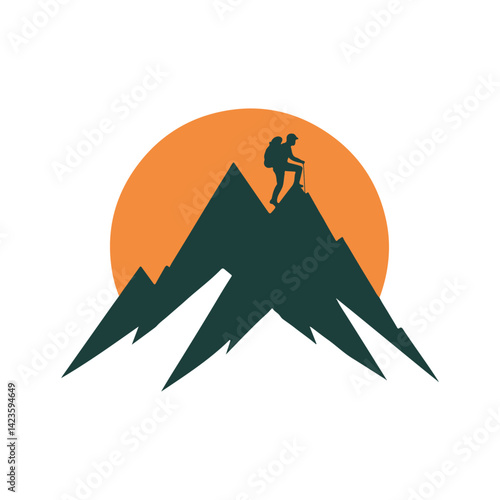 Silhouette of hiker
