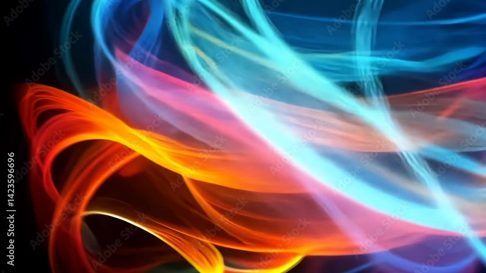Abstract Multicolor Light Ribbon Motion Background Abstract Multicolor Light Ribbon Motion Background