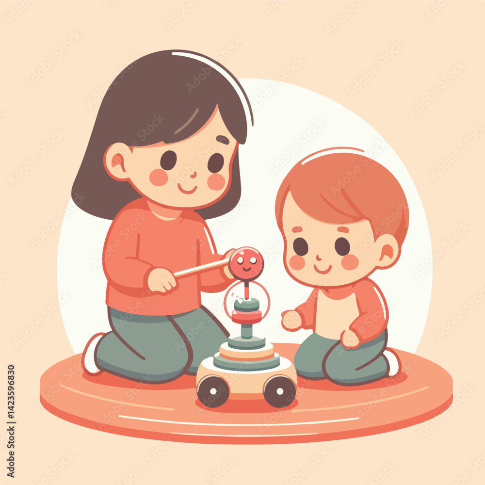 vector image of a child playing vector image of a child playing