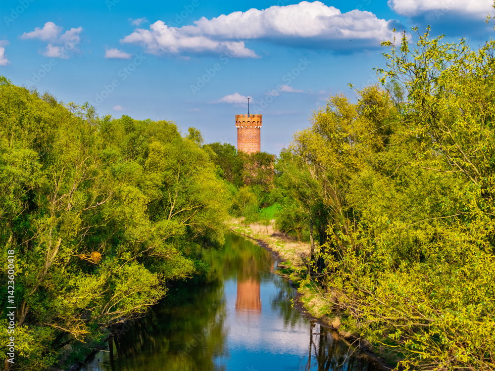 Teutonic Castle at the Wda river in Swiecie, Poland.