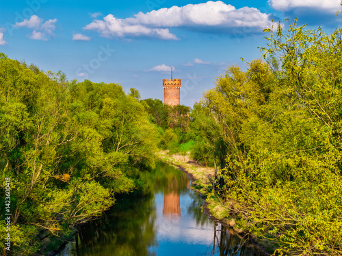 Obraz na płótnie Teutonic Castle at the Wda river in Swiecie, Poland. w salonie
