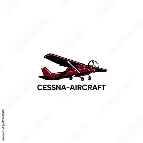 Premium small plane light aircraft logo. Circle emblem aircraft ready made logo template. Best for aviation related industry
