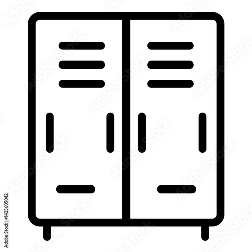 Lockers line icon style