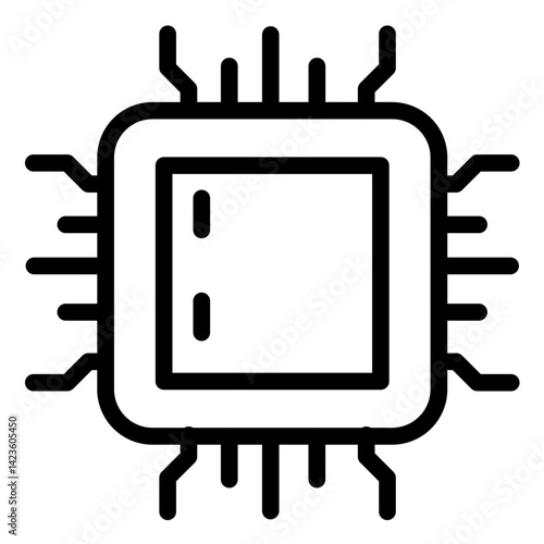 Cpu line icon style