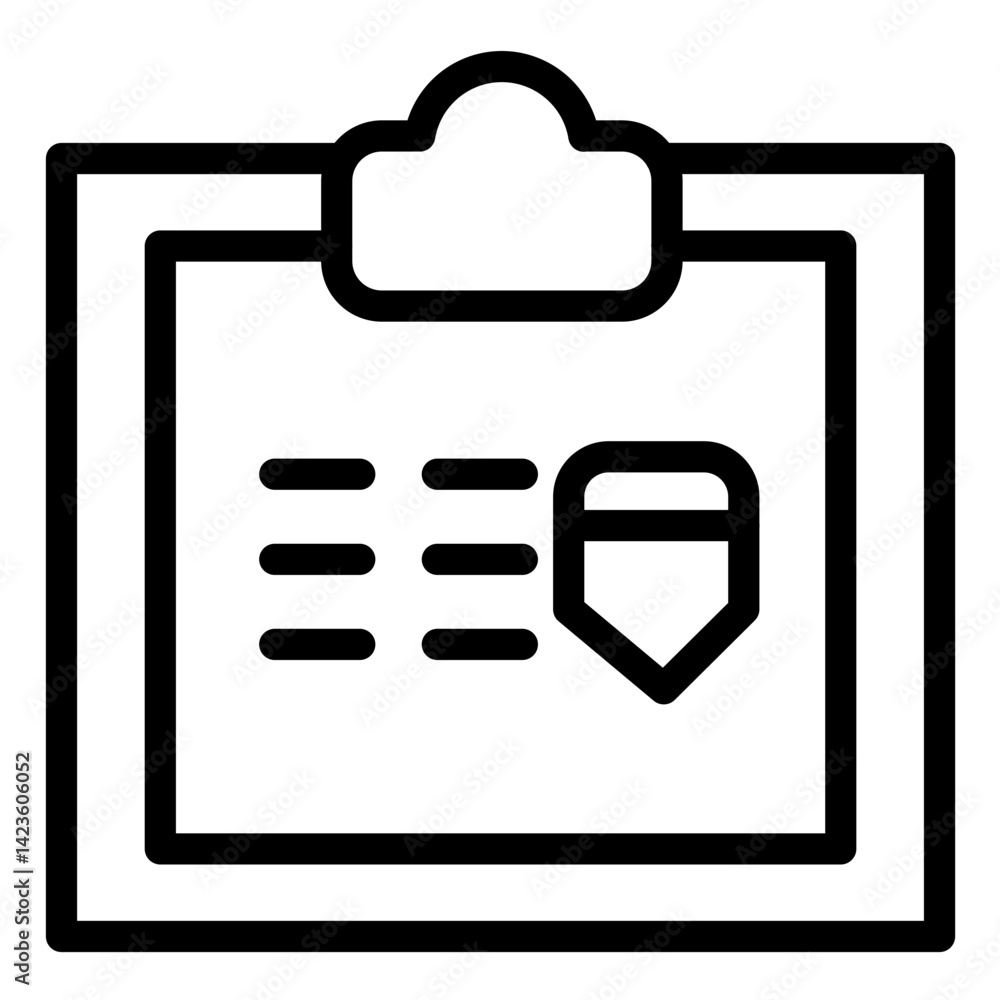 Corkboard line icon style Corkboard line icon style