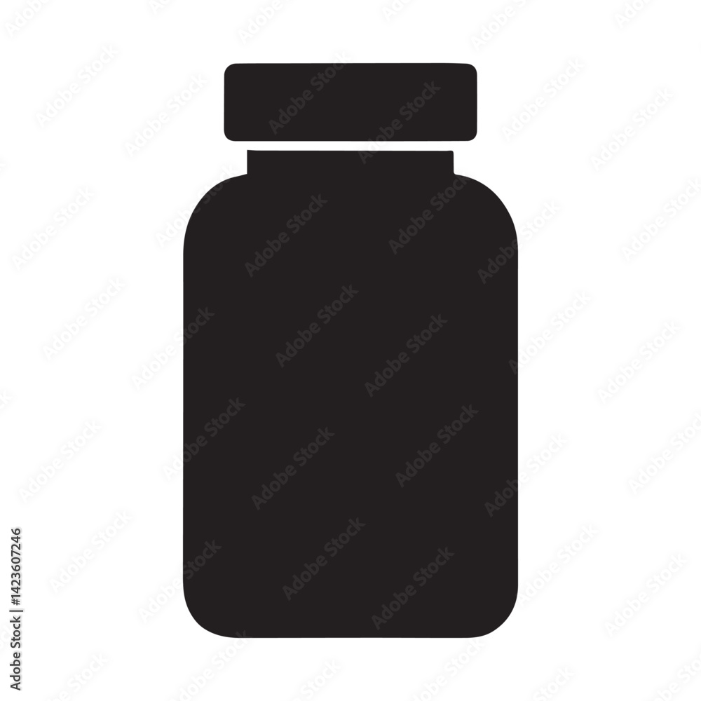 Vitamins Bottles isolated vector Silhouette White Background. Vitamins Bottles isolated vector Silhouette White Background.
