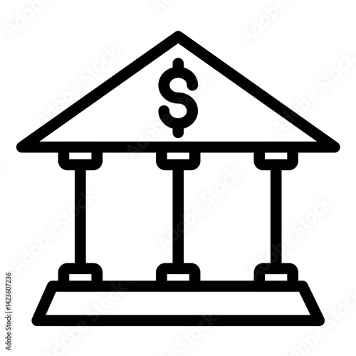 Bank line icon style