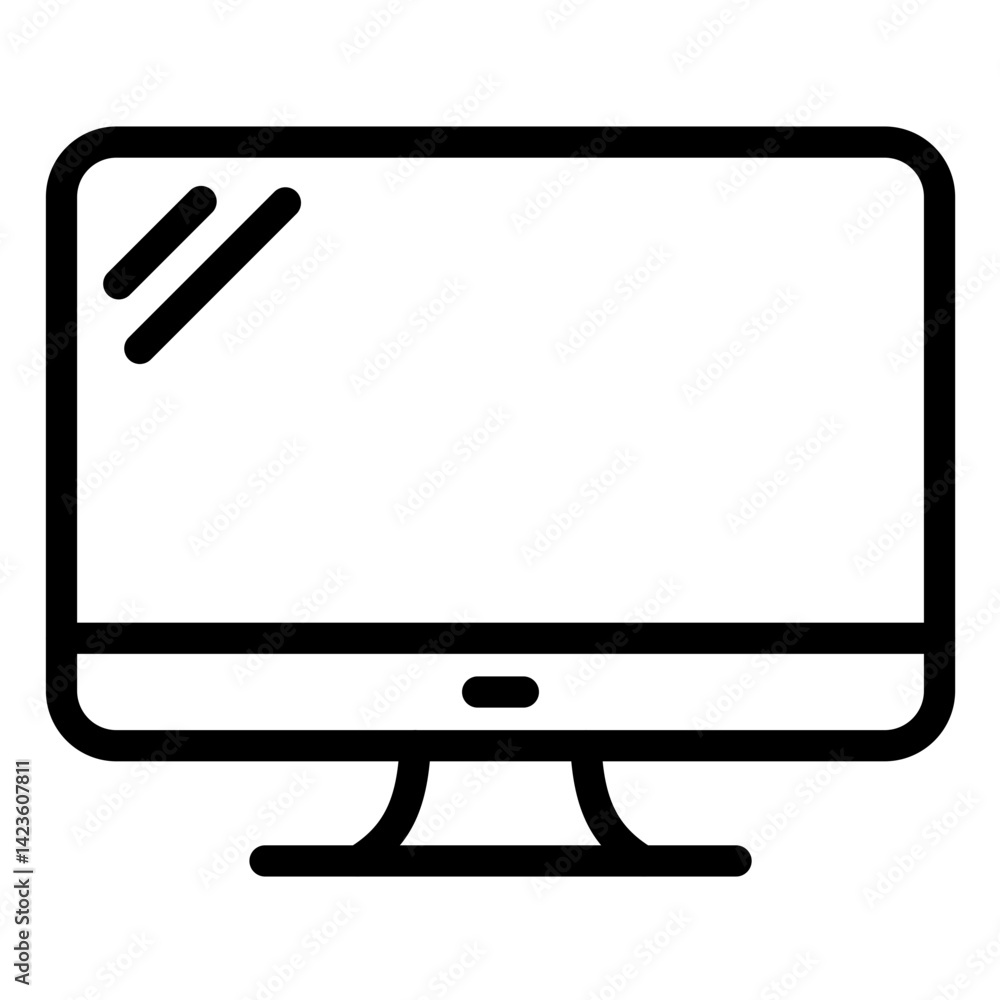 Monitor Line Icon Style Monitor Line Icon Style