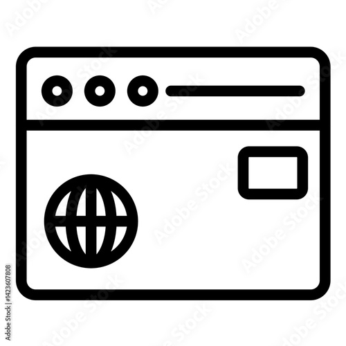 Web Browser Line Icon Style