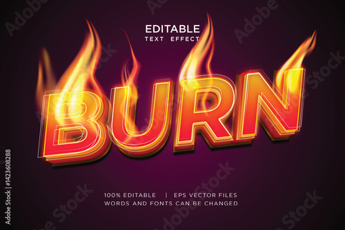 burn editable text effect with fire decoration
