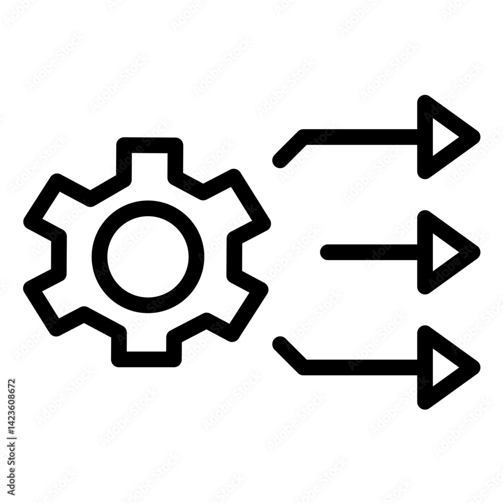 Obraz premium Workflow Line Icon Style