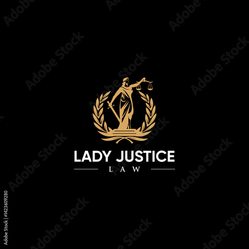 Goddess of justice Themis Logo Design, Queen of justice design lady justice vector logo, Logo for Attorney and Law. Silhouette Law Firm Logo Design