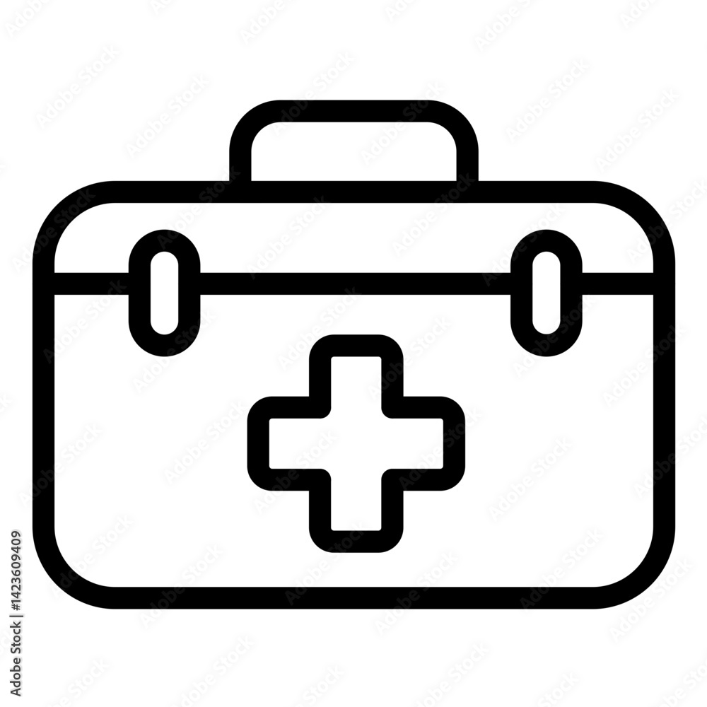 Obraz premium First Aid Kit Line Icon Style
