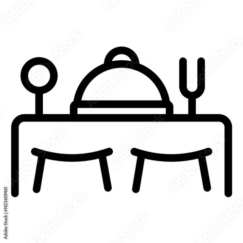 Restaurant Line Icon Style