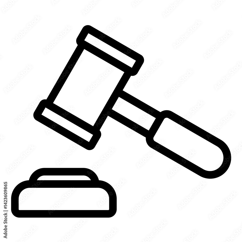 Gavel Line Icon Style Gavel Line Icon Style