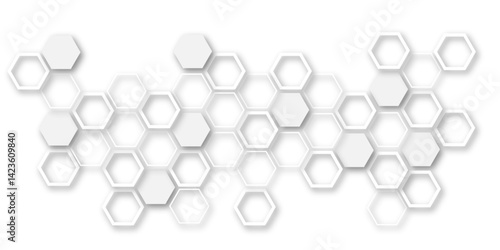 An Elegant and Abstract Visualization of Technological Innovation Through a Honeycomb-Inspired Geometric Pattern of Hexagons Representing Molecular Networks in a Clean, Minimalist Style