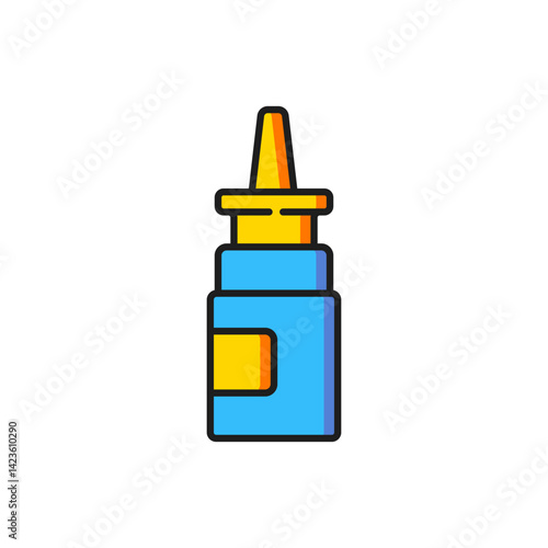 Color Bottle nasal spray icon isolated on white background. Flat filled outline style with shadow. Vector