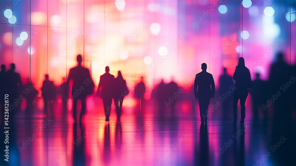 custom made wallpaper toronto digitalLeadership, silhouette and business people in blurred conference room for discussion, growth or development. Planning, teamwork or office employees in meeting for negotiation, acquisition or b2b deal