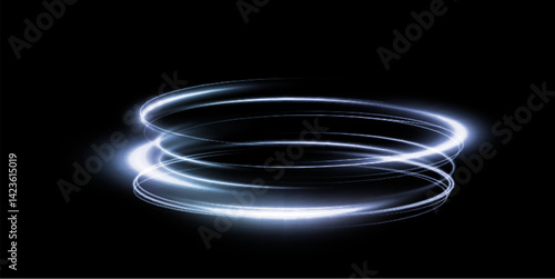 Png abstract blue light wave with neon swirl, shimmer, and glowing flare. Dynamic energy curve with luxury sparkle effect on transparent background. Perfect for design and wallpaper.
