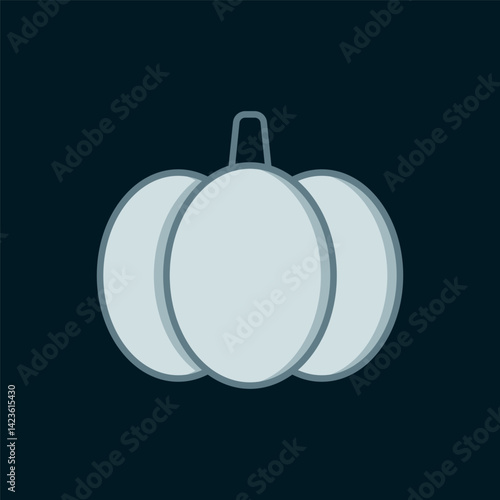 Line Pumpkin icon isolated on black background. Happy Halloween party. Flat filled outline style with shadow. Vector
