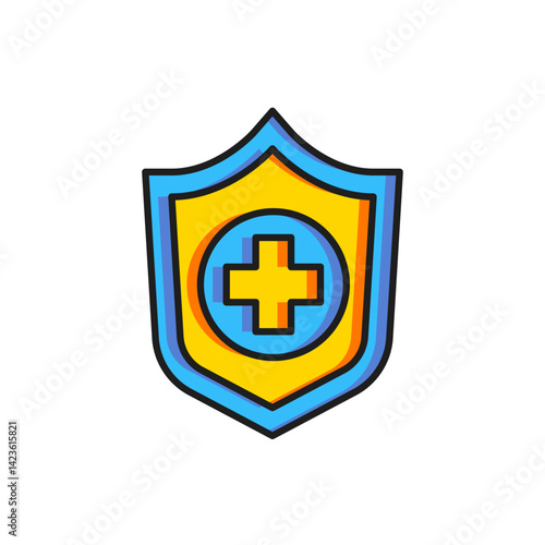 Free Download Color Life insurance in hand icon isolated on white background. Security, safety, protection, protect concept. Flat filled outline style with shadow. Vector - GFXLoad