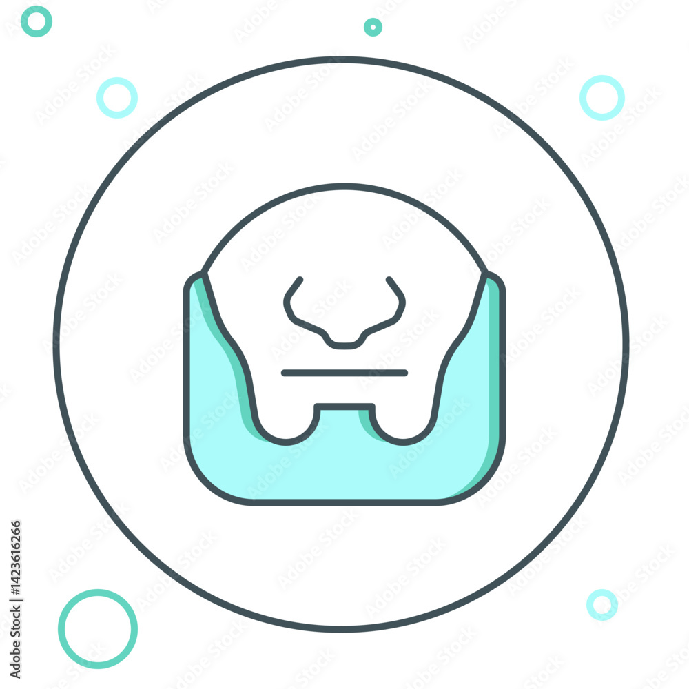 Line Mustache and beard icon isolated on white background. Barbershop symbol. Facial hair style. Colorful outline concept. Vector Line Mustache and beard icon isolated on white background. Barbershop symbol. Facial hair style. Colorful outline concept. Vector