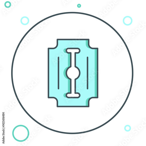Line Blade razor icon isolated on white background. Colorful outline concept. Vector