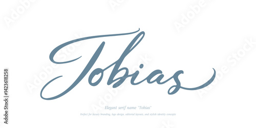 Sophisticated serif-style typography featuring the name “Tobias.” Perfect for luxury branding, logo design, editorial layouts, and stylish identity concepts.