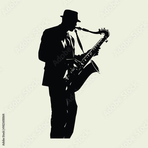 saxophone player silhouette