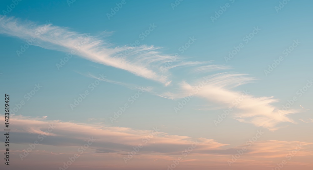 Fototapeta premium Soft Cloudscape at Dusk Serene Sky with Pastel Hues
