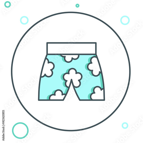 Line Swimming trunks icon isolated on white background. Colorful outline concept. Vector