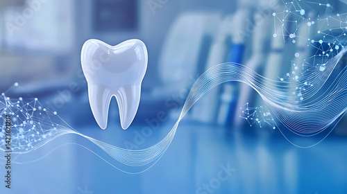 Dental innovation showcase dental clinic digital art modern environment close-up view oral health concept