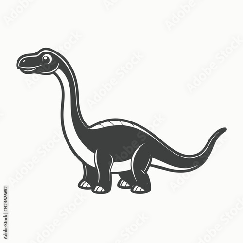 Black silhouette Cartoon dinosaur with spiked sail, Cartoon green dinosaur on white background