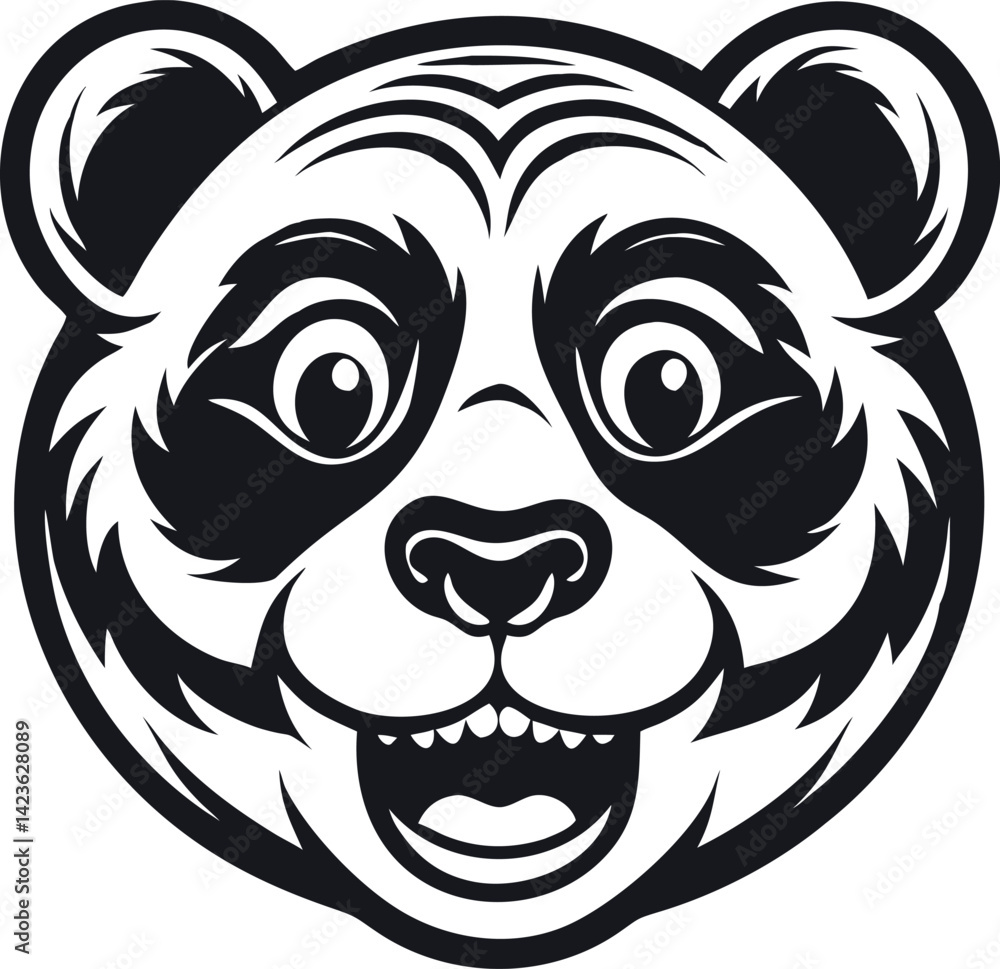 Fototapeta premium Panda Head Vector Art, Icons, and Graphics 