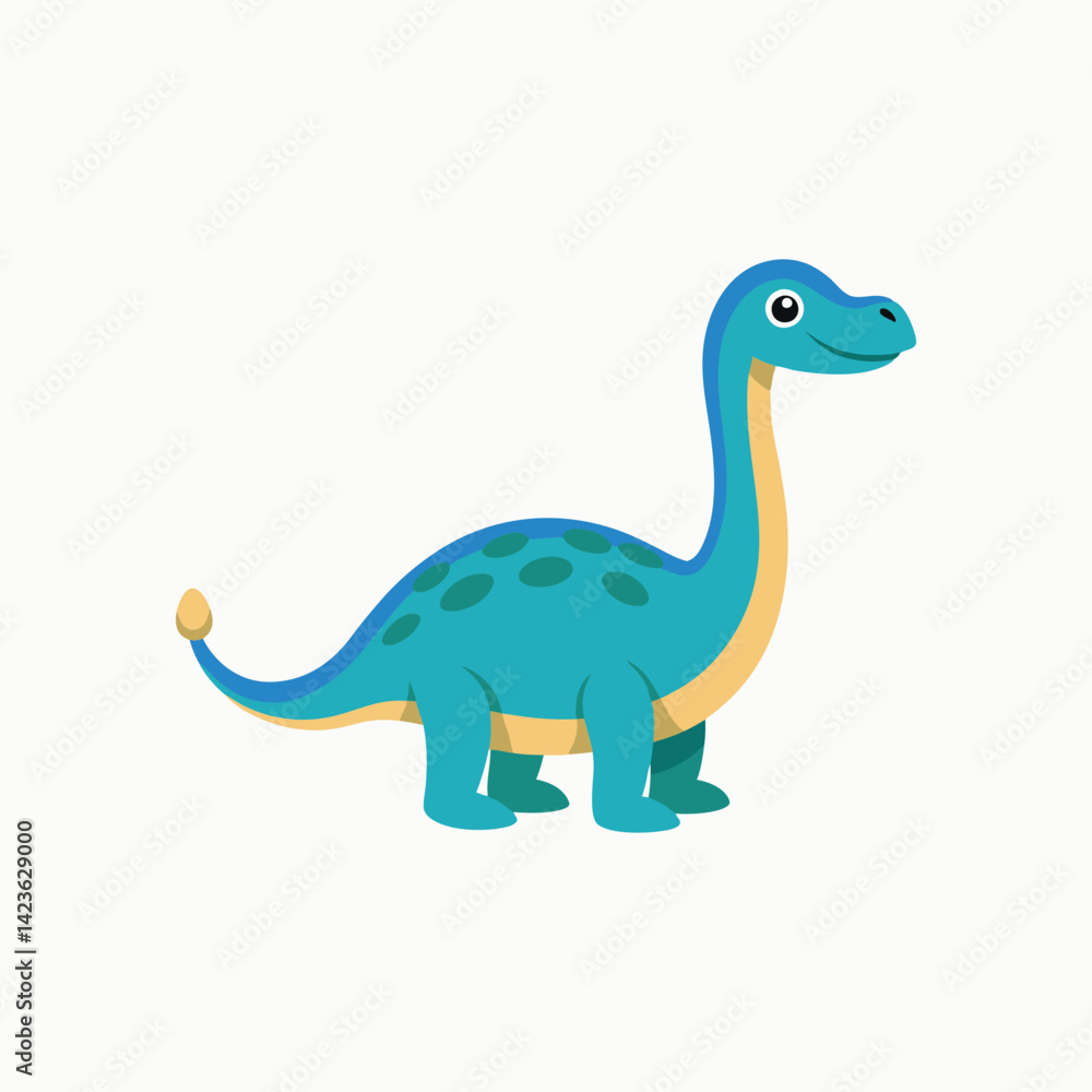 Cute Cartoon Dinosaur Illustration. vector cartoon illustration isolated on white background Cute Cartoon Dinosaur Illustration. vector cartoon illustration isolated on white background
