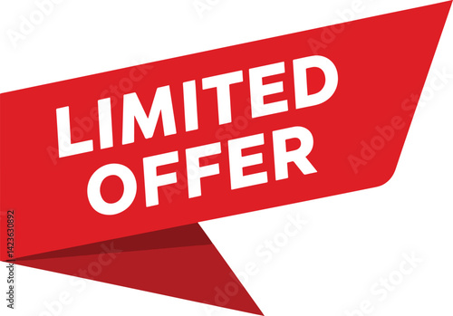 limited offer ribbon banner in clean vector style