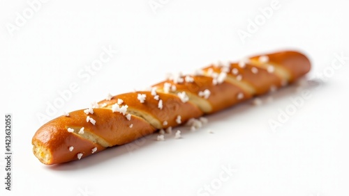 Salted Pretzel Stick On White Surface