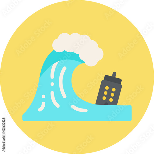 Tsunami icon vector illustration