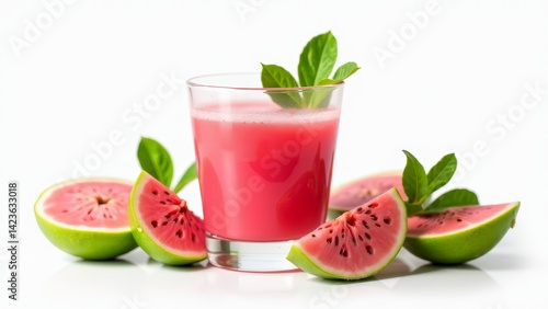 Wallpaper Mural Fresh Pink Guava Juice Drink On White Torontodigital.ca