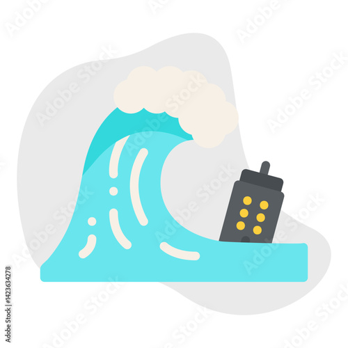 Tsunami icon vector illustration