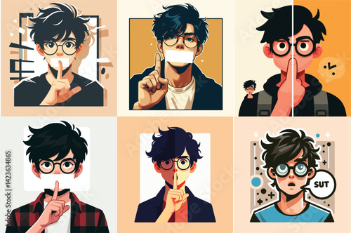 Shut Up & Be Quiet: Character Illustrations Set