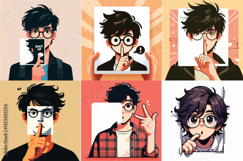 Shut Up & Be Quiet: Character Illustrations Set