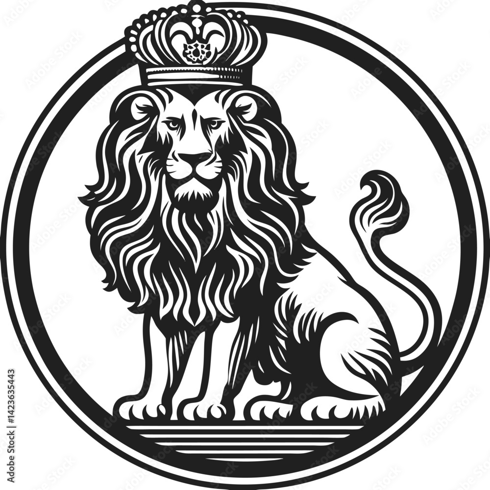 Fototapeta premium king lion vector art illustration