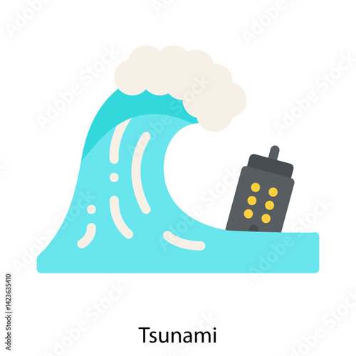 Tsunami icon vector illustration